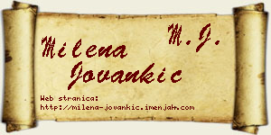 Milena Jovankić vizit kartica